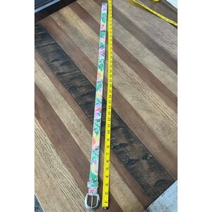 Elite Fresno California Womens Multicolor Leather Belt Silver Buckle 38.5" long